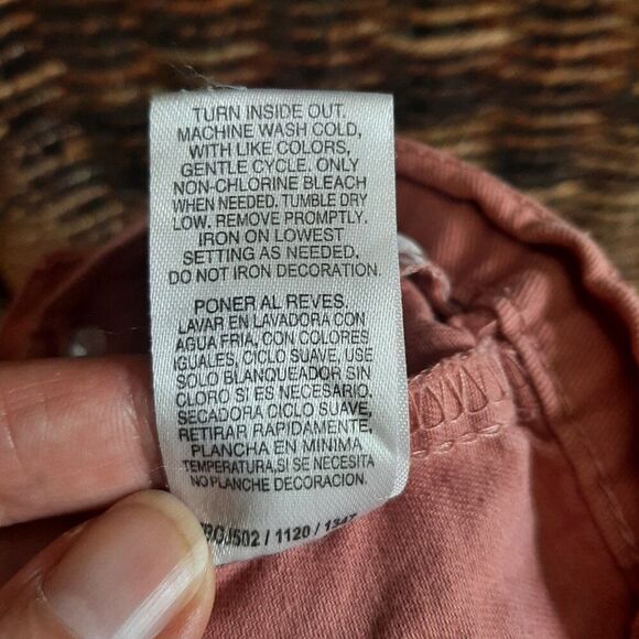 Tahari Ruffle 100% Cotton Jean Jacket Baby Girl's 12 months Mauve Pink Fall Boho - Picture 6 of 6